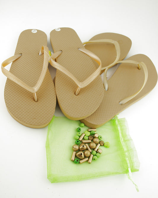 Teenslippers DIY Goud groen