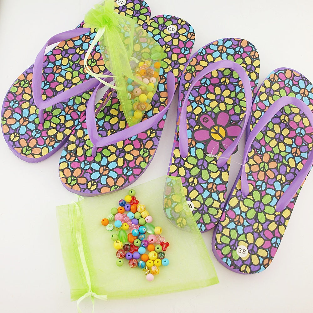 Teenslippers Flower Power DIY